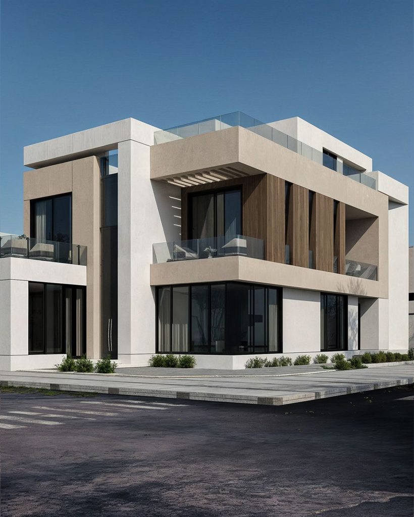 طراحی نمای ویلای یک طبقه